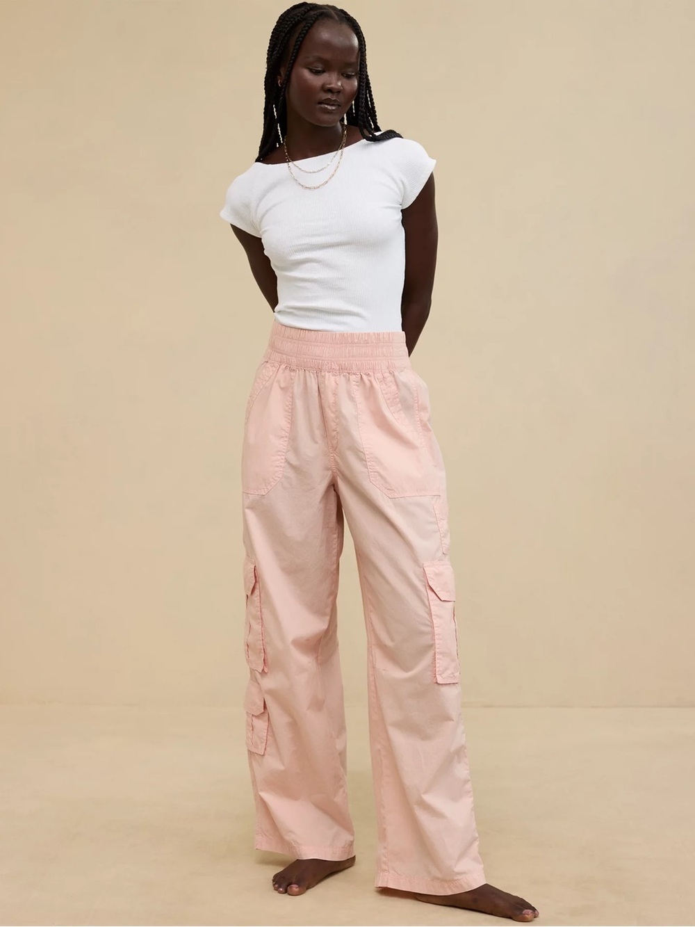 Aerie Easiest Cargo pocket Pant lightweight pink pants